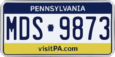 PA license plate MDS9873