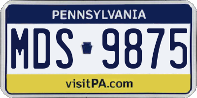 PA license plate MDS9875