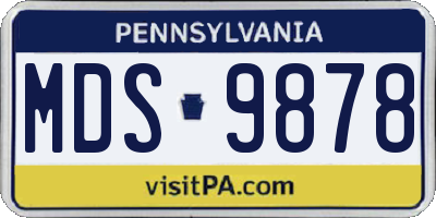 PA license plate MDS9878