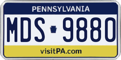 PA license plate MDS9880