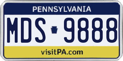 PA license plate MDS9888