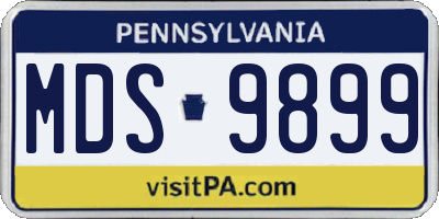 PA license plate MDS9899