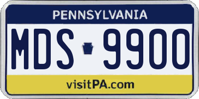 PA license plate MDS9900
