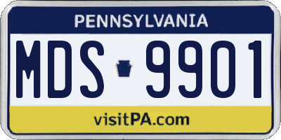 PA license plate MDS9901