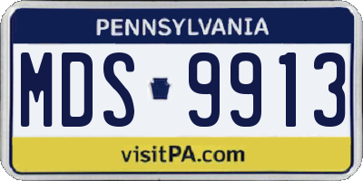 PA license plate MDS9913