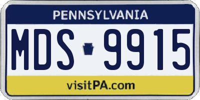 PA license plate MDS9915