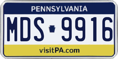 PA license plate MDS9916