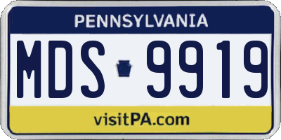 PA license plate MDS9919