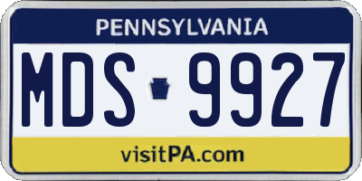 PA license plate MDS9927