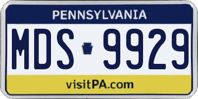 PA license plate MDS9929