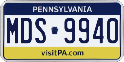 PA license plate MDS9940