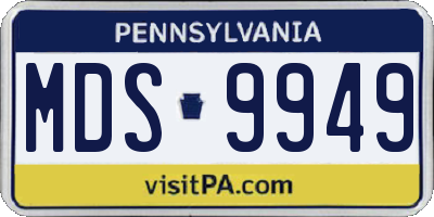 PA license plate MDS9949