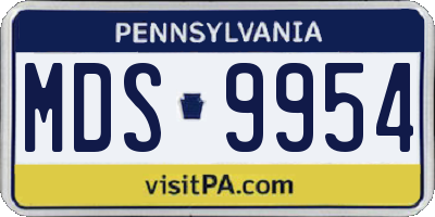 PA license plate MDS9954