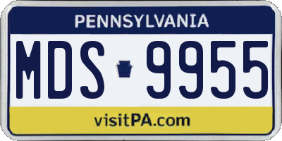 PA license plate MDS9955