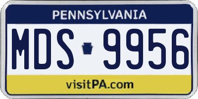 PA license plate MDS9956