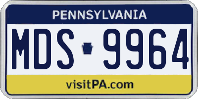 PA license plate MDS9964
