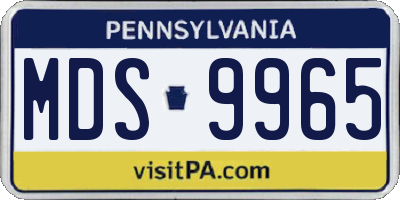 PA license plate MDS9965