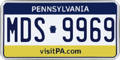 PA license plate MDS9969