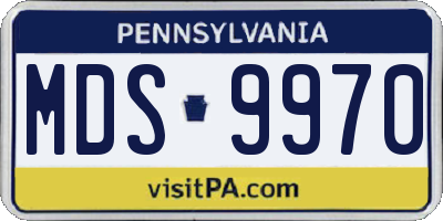PA license plate MDS9970