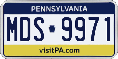 PA license plate MDS9971
