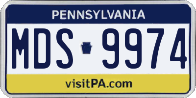 PA license plate MDS9974