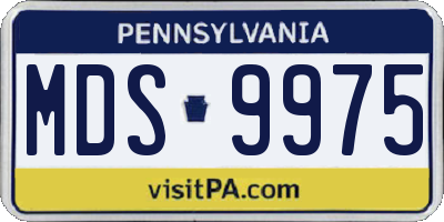 PA license plate MDS9975