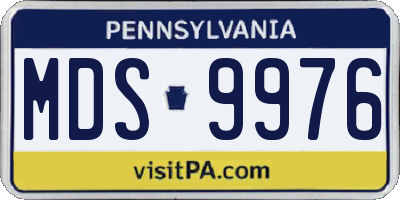 PA license plate MDS9976