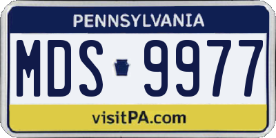 PA license plate MDS9977