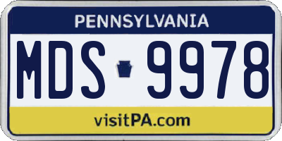 PA license plate MDS9978