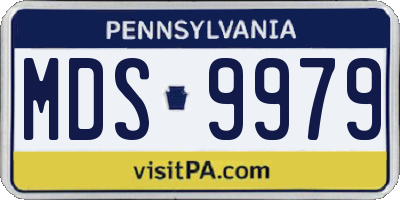 PA license plate MDS9979