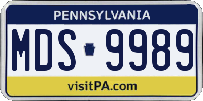 PA license plate MDS9989