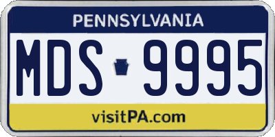 PA license plate MDS9995