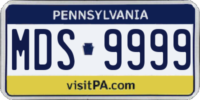PA license plate MDS9999