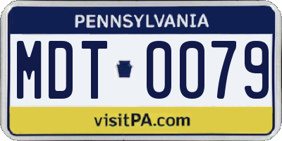 PA license plate MDT0079