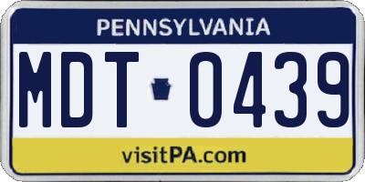 PA license plate MDT0439