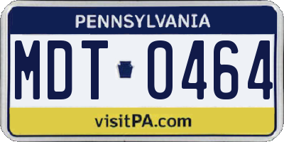 PA license plate MDT0464