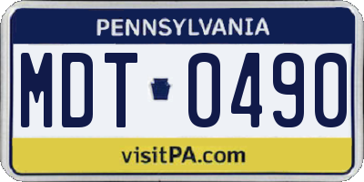 PA license plate MDT0490