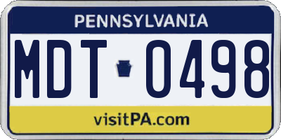 PA license plate MDT0498