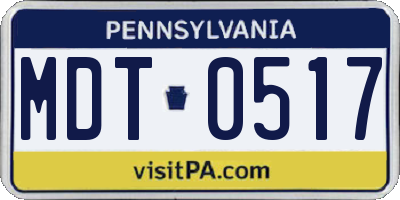 PA license plate MDT0517