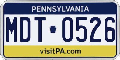PA license plate MDT0526