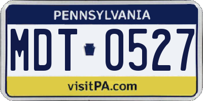 PA license plate MDT0527