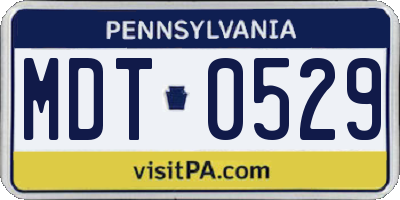 PA license plate MDT0529