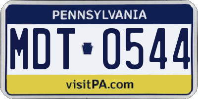 PA license plate MDT0544