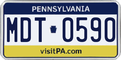 PA license plate MDT0590