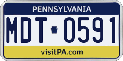 PA license plate MDT0591