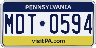 PA license plate MDT0594