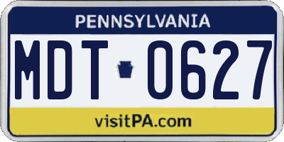 PA license plate MDT0627