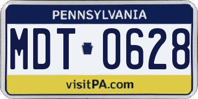 PA license plate MDT0628