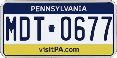 PA license plate MDT0677