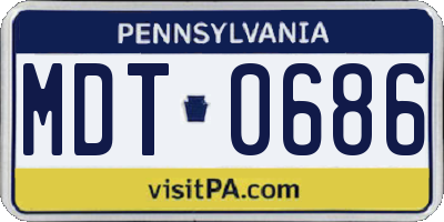PA license plate MDT0686